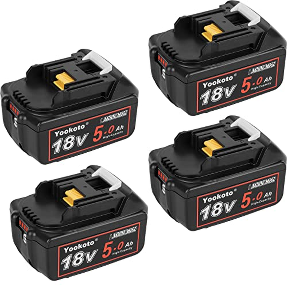 4Pack yookoto 18V 5.0ah baterie pro Makita 18V baterie BL1850 5000mAh Velkokapacitní Li-ion baterie kompatibilní s BL1860B, BL18